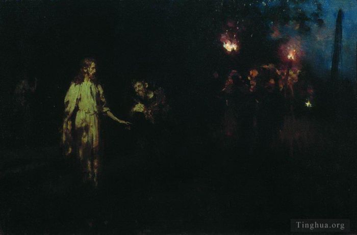 伊里亚·叶菲莫维奇·列宾 的油画作品 -  《耶稣基督在客西马尼园》