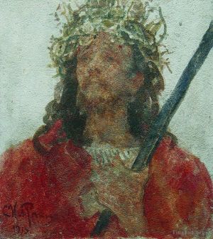 艺术家伊里亚·叶菲莫维奇·列宾作品《戴荆棘王冠的耶稣,1913》