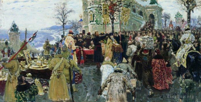 伊里亚·叶菲莫维奇·列宾 的油画作品 -  《库兹马·米宁,1894》