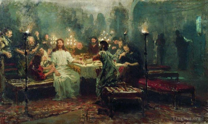 伊里亚·叶菲莫维奇·列宾 的油画作品 -  《圣餐,1903》