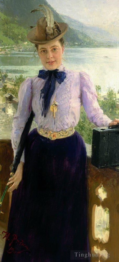 伊里亚·叶菲莫维奇·列宾 的油画作品 -  《娜塔莉亚·诺德曼,1900》