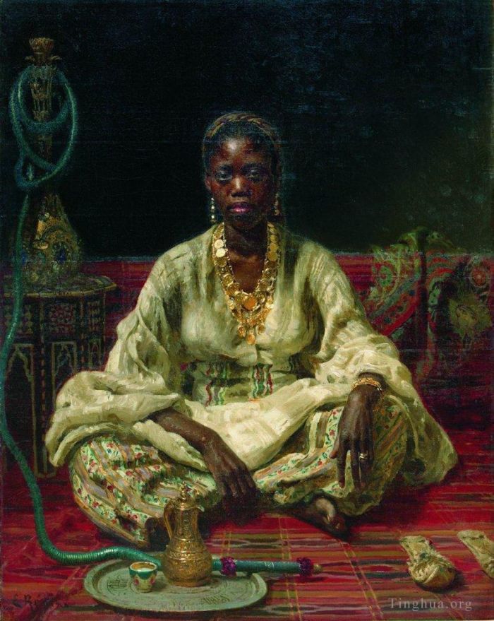 伊里亚·叶菲莫维奇·列宾 的油画作品 -  《黑女,1876》