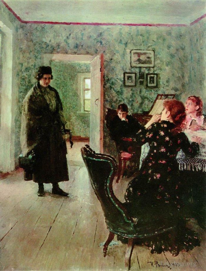 伊里亚·叶菲莫维奇·列宾 的油画作品 -  《预计不会,1898》
