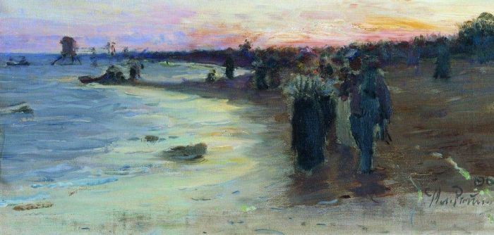 伊里亚·叶菲莫维奇·列宾 的油画作品 -  《芬兰湾沿岸,1903》