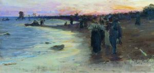 艺术家伊里亚·叶菲莫维奇·列宾作品《芬兰湾沿岸,1903》