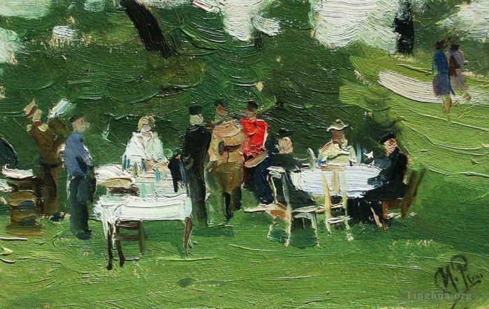 伊里亚·叶菲莫维奇·列宾 的油画作品 -  《野餐》