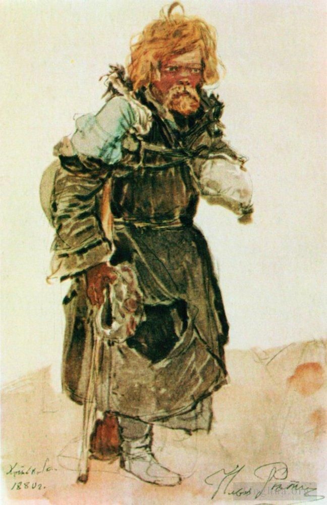 伊里亚·叶菲莫维奇·列宾 的油画作品 -  《朝圣者1880》