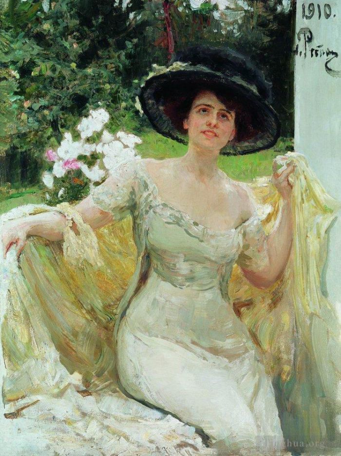 伊里亚·叶菲莫维奇·列宾 的油画作品 -  《贝拉·戈尔斯卡娅肖像,1910》
