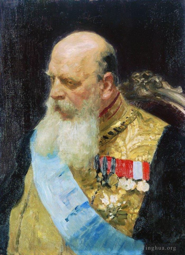伊里亚·叶菲莫维奇·列宾 的油画作品 -  《索尔斯基伯爵肖像,1903》