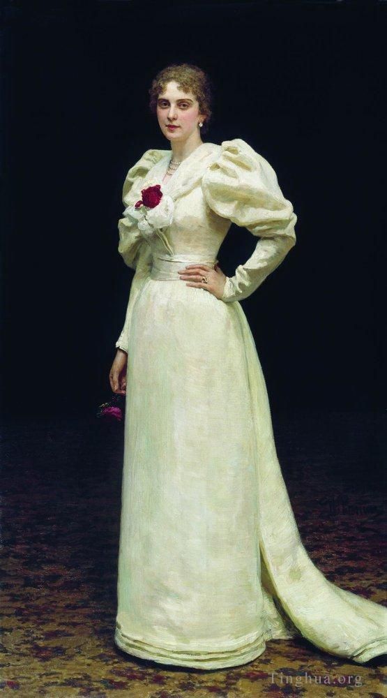 伊里亚·叶菲莫维奇·列宾 的油画作品 -  《LP,斯坦海尔肖像,1895》