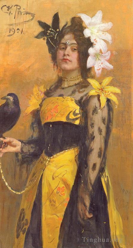 伊里亚·叶菲莫维奇·列宾作品《莉迪亚·库兹涅佐娃肖像,1921》