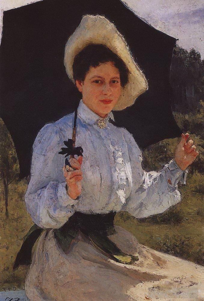 伊里亚·叶菲莫维奇·列宾 的油画作品 -  《艺术家女儿娜杰日达·雷皮纳肖像,1900,年》