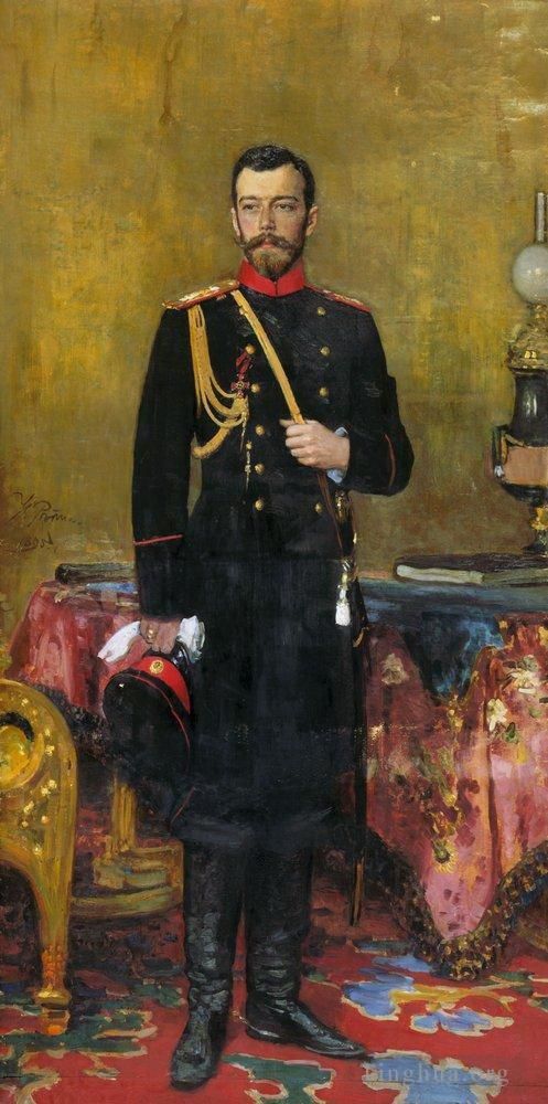 伊里亚·叶菲莫维奇·列宾 的油画作品 -  《俄罗斯末代皇帝尼古拉二世的肖像,1895,年》