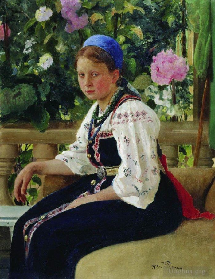 伊里亚·叶菲莫维奇·列宾 的油画作品 -  《SF,Mamontova,肖像,1879》