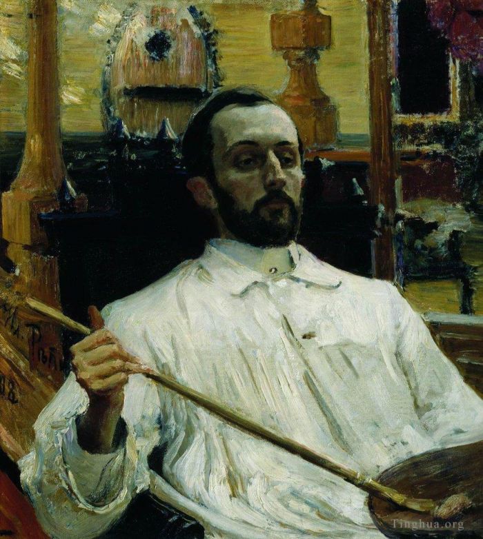 伊里亚·叶菲莫维奇·列宾 的油画作品 -  《艺术家,DN,Kardovskiy,的肖像,1897》
