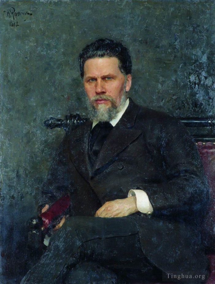 伊里亚·叶菲莫维奇·列宾 的油画作品 -  《艺术家伊万·克拉姆斯科伊的肖像,1882》