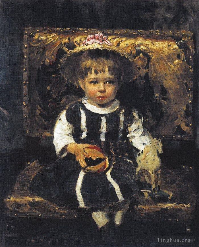 伊里亚·叶菲莫维奇·列宾 的油画作品 -  《维拉·雷皮纳肖像,1874》