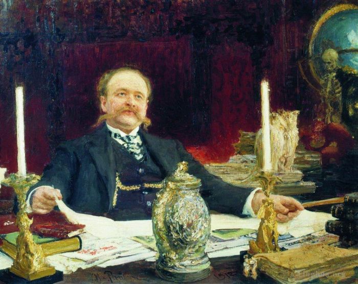 伊里亚·叶菲莫维奇·列宾 的油画作品 -  《威廉·冯·比特纳肖像,1912》
