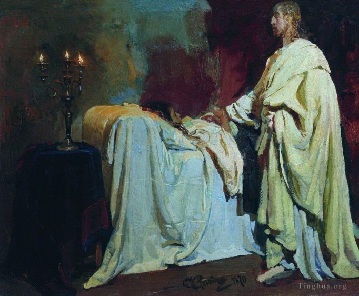 伊里亚·叶菲莫维奇·列宾 的油画作品 -  《抚养睚鲁女儿,1870》