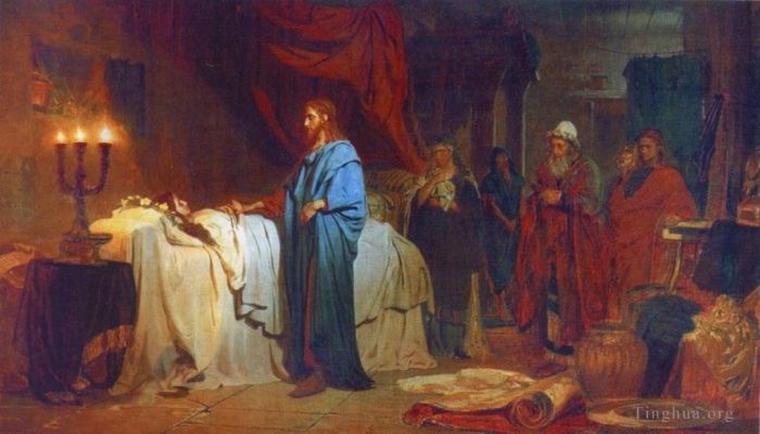 伊里亚·叶菲莫维奇·列宾 的油画作品 -  《抚养睚鲁女儿,1871》