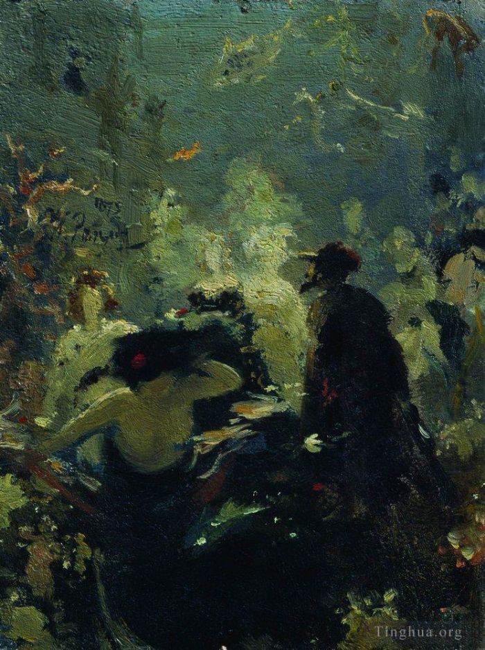 伊里亚·叶菲莫维奇·列宾 的油画作品 -  《萨德科在水下王国,1875》