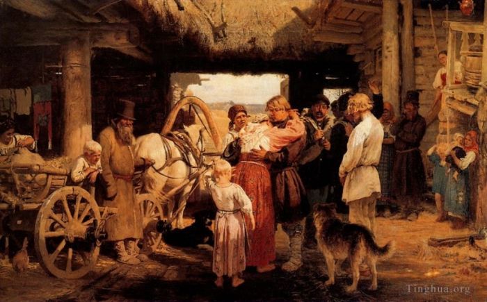 伊里亚·叶菲莫维奇·列宾 的油画作品 -  《送行新兵1879》
