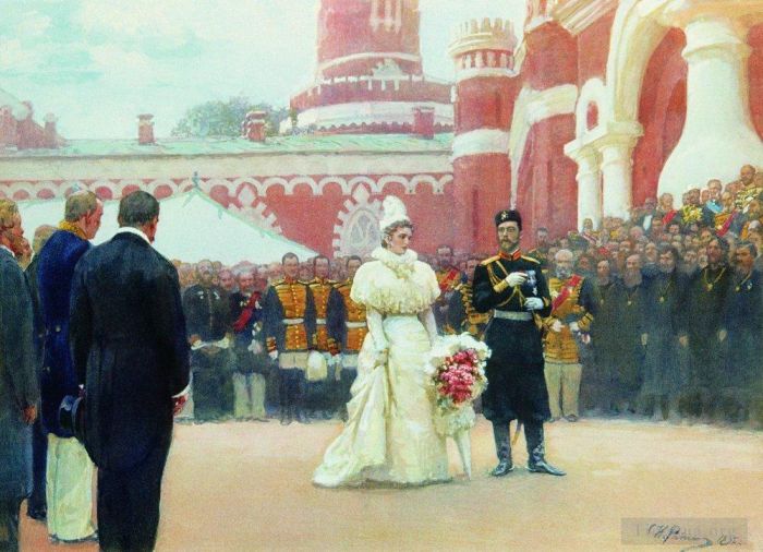 伊里亚·叶菲莫维奇·列宾 的油画作品 -  《皇帝陛下五月讲话,11891897》