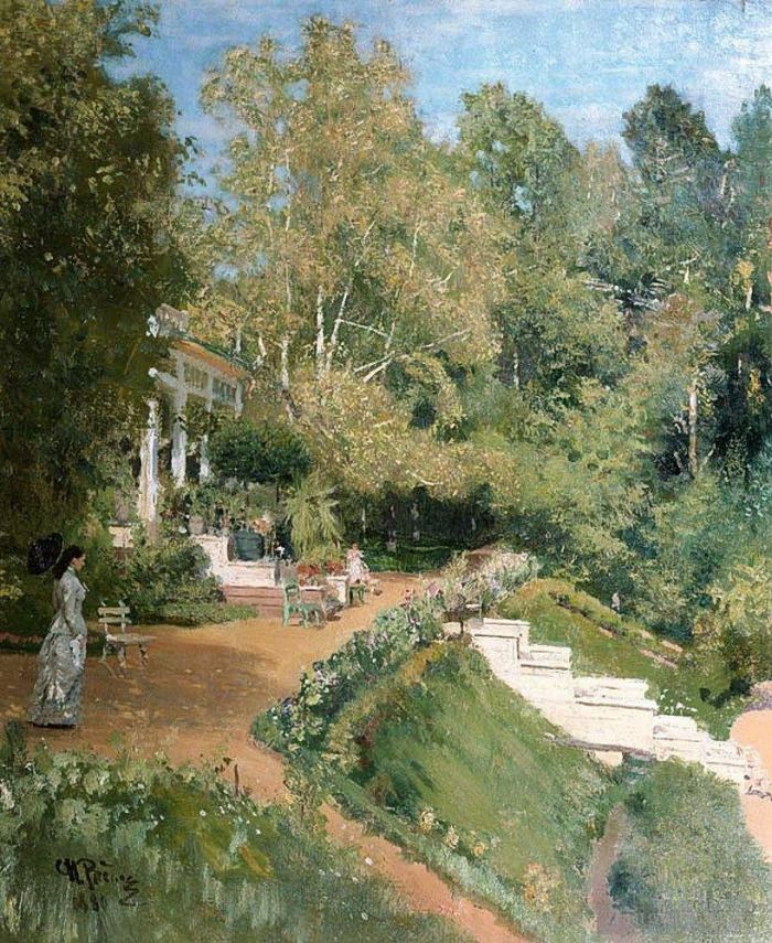 伊里亚·叶菲莫维奇·列宾 的油画作品 -  《1880,年阿布拉姆采沃的夏日》