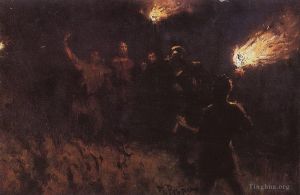 艺术家伊里亚·叶菲莫维奇·列宾作品《拘留基督,1886》