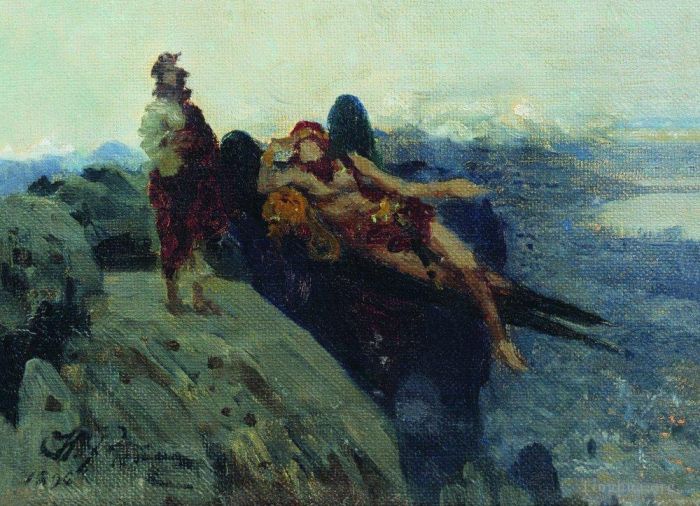 伊里亚·叶菲莫维奇·列宾 的油画作品 -  《基督的诱惑,1896》