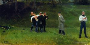 古董油画《The duel 1897》
