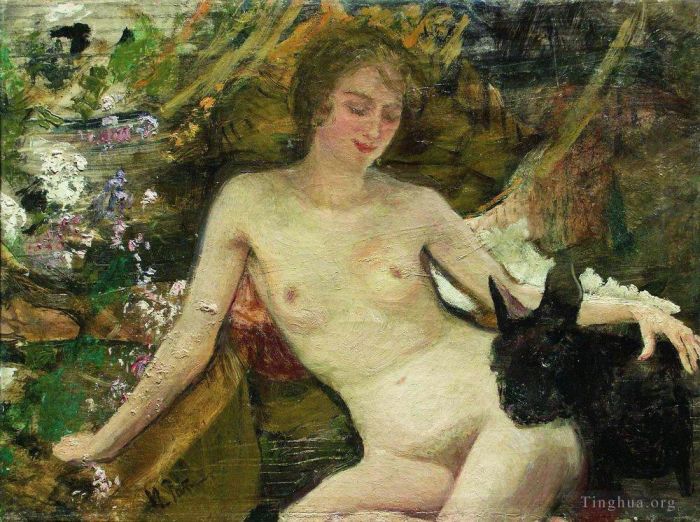 伊里亚·叶菲莫维奇·列宾 的油画作品 -  《该模型》