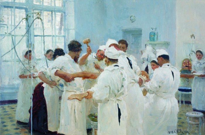 伊里亚·叶菲莫维奇·列宾 的油画作品 -  《1888年手术室里的外科医生巴甫洛夫》