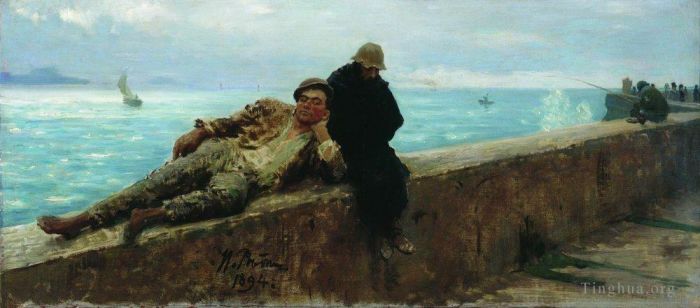 伊里亚·叶菲莫维奇·列宾 的油画作品 -  《无家可归的流浪汉,1894》