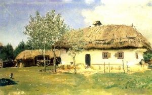 艺术家伊里亚·叶菲莫维奇·列宾作品《乌克兰农舍,1880》