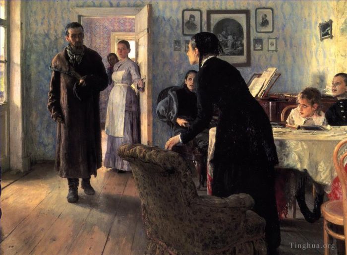 伊里亚·叶菲莫维奇·列宾 的油画作品 -  《意外访客,1888》