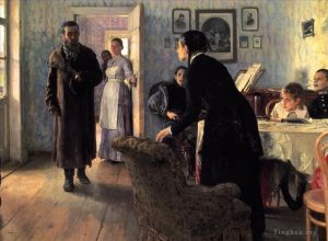 艺术家伊里亚·叶菲莫维奇·列宾作品《意外访客,1888》