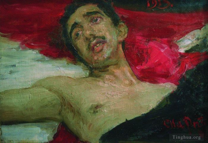 伊里亚·叶菲莫维奇·列宾 的油画作品 -  《受伤男子,1913》