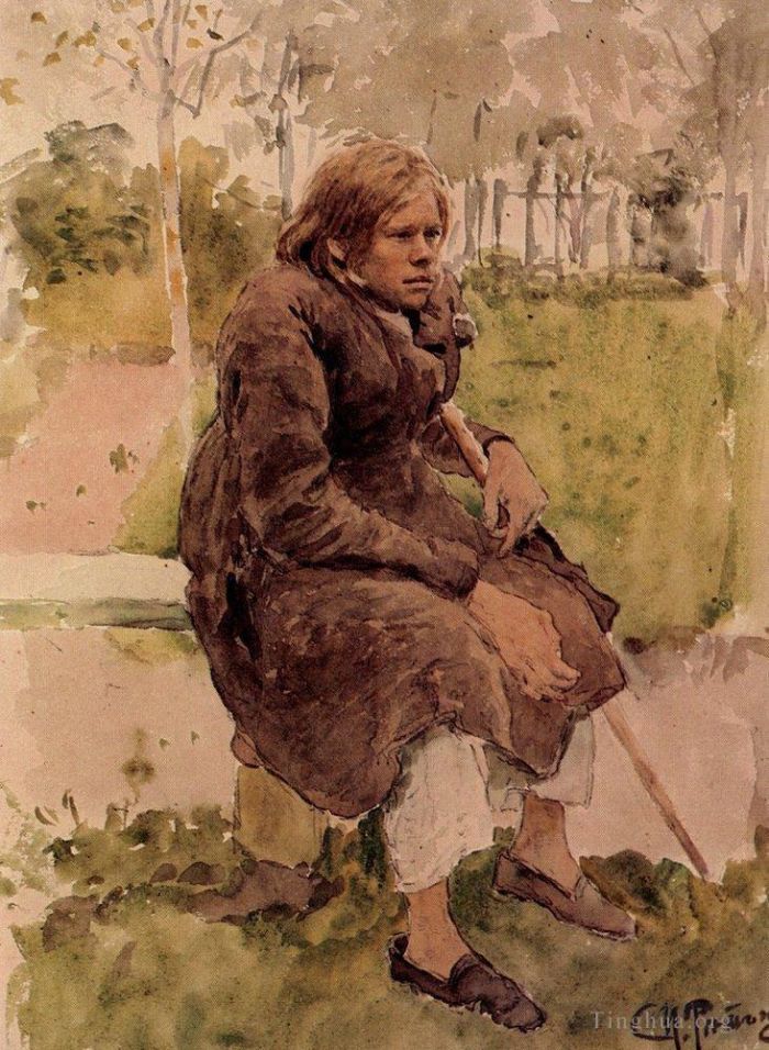伊里亚·叶菲莫维奇·列宾 的各类绘画作品 -  《驼背研究,1880》