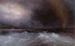 艺术家伊凡·康斯坦丁诺维奇·艾瓦佐夫斯基作品《船在海上海景》