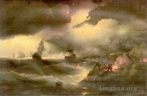 艺术家伊凡·康斯坦丁诺维奇·艾瓦佐夫斯基作品《彼得1846IBI海景》