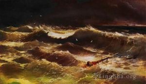 艺术家伊凡·康斯坦丁诺维奇·艾瓦佐夫斯基作品《风暴1886IBI海景》