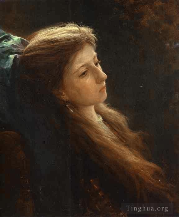 伊万·尼古拉耶维奇·克拉姆斯柯依 的油画作品 -  《长发女孩》
