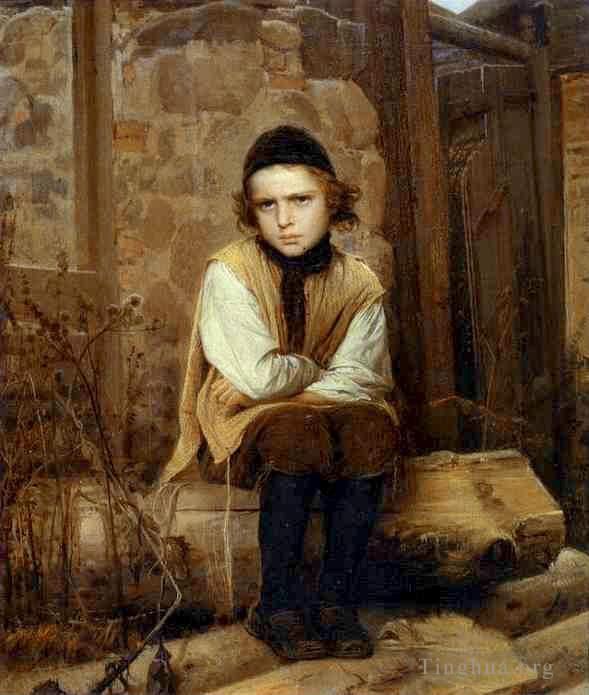 伊万·尼古拉耶维奇·克拉姆斯柯依 的油画作品 -  《被侮辱的犹太男孩》