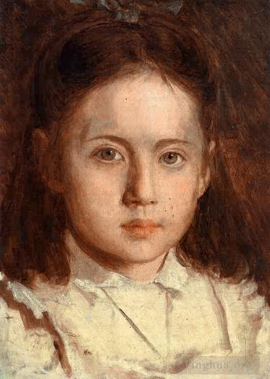 伊万·尼古拉耶维奇·克拉姆斯柯依 的油画作品 -  《艺术家女儿索尼娅·克拉姆斯卡娅的肖像》