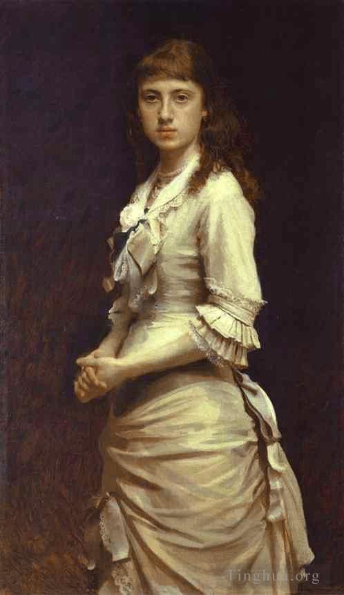 伊万·尼古拉耶维奇·克拉姆斯柯依 的油画作品 -  《艺术家女儿索菲亚·克拉姆斯卡娅的肖像》