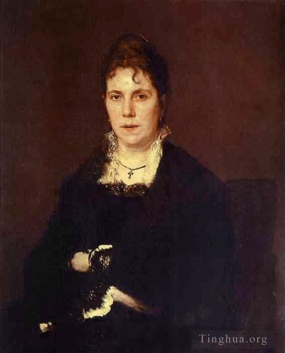 伊万·尼古拉耶维奇·克拉姆斯柯依 的油画作品 -  《艺术家妻子索菲亚·克拉姆斯卡娅的肖像》
