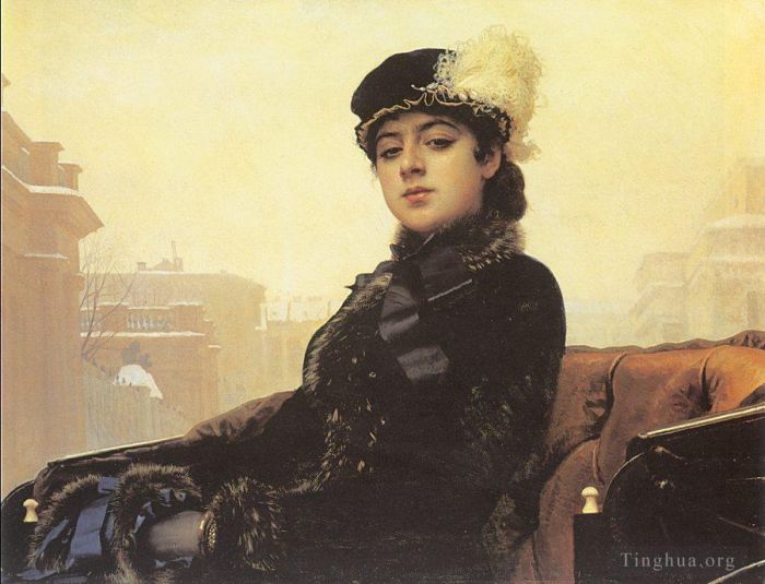 伊万·尼古拉耶维奇·克拉姆斯柯依 的油画作品 -  《一个女人的肖像》