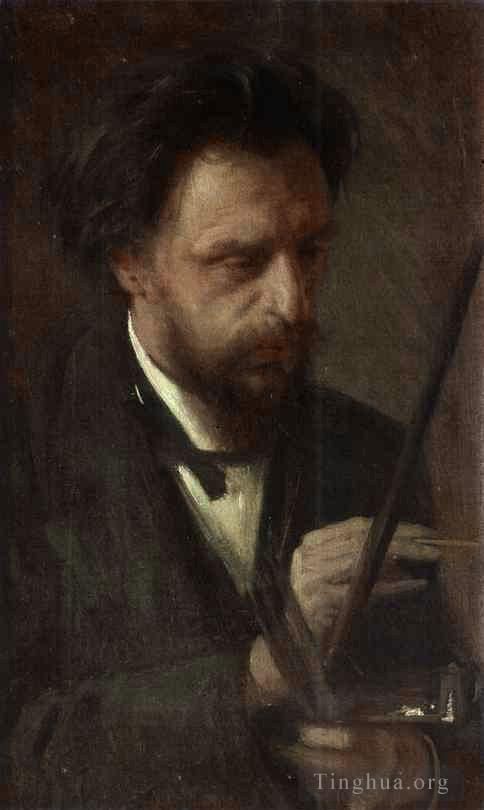 伊万·尼古拉耶维奇·克拉姆斯柯依 的油画作品 -  《艺术家格里戈里·米亚索耶多夫的肖像》