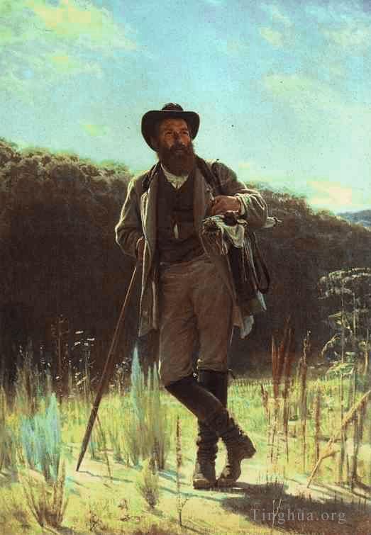 伊万·尼古拉耶维奇·克拉姆斯柯依 的油画作品 -  《艺术家伊万·希什金的肖像》